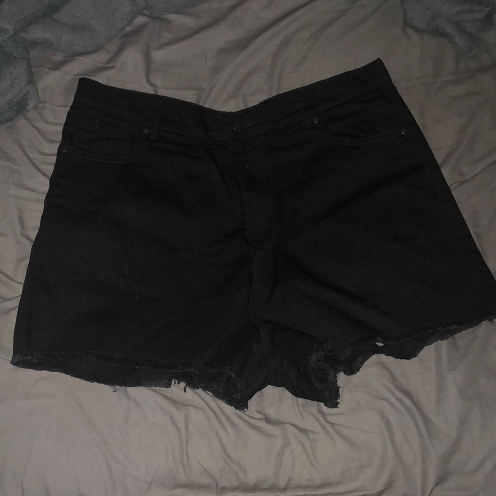Black PLT Bum Slit Shorts